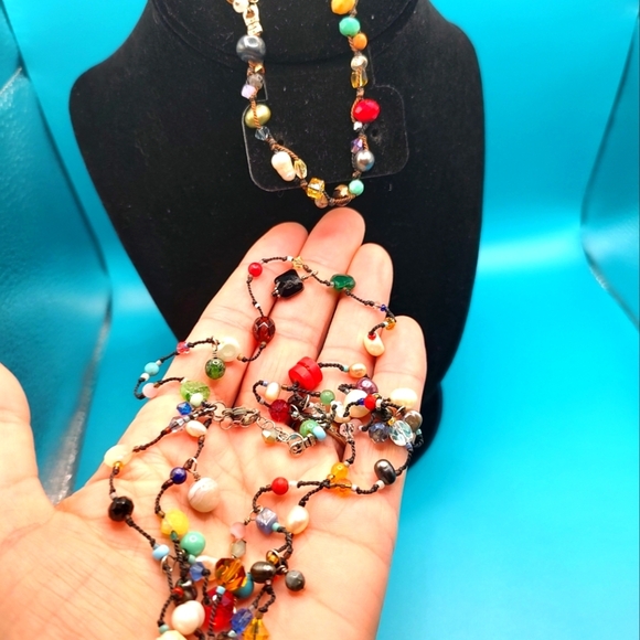 Boutique Beaded LONG Necklace and Bracelet Bundle! - Picture 2 of 9